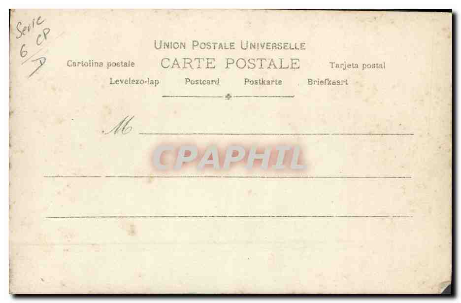 Jeune couple enlacé — scène humoristique avec texte imprimé — S.I.P. n° 1029 — Verso