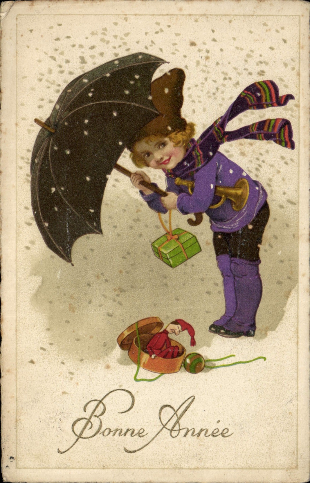 CPA Fantaisie Illustrateur Enfant Bonne annee 