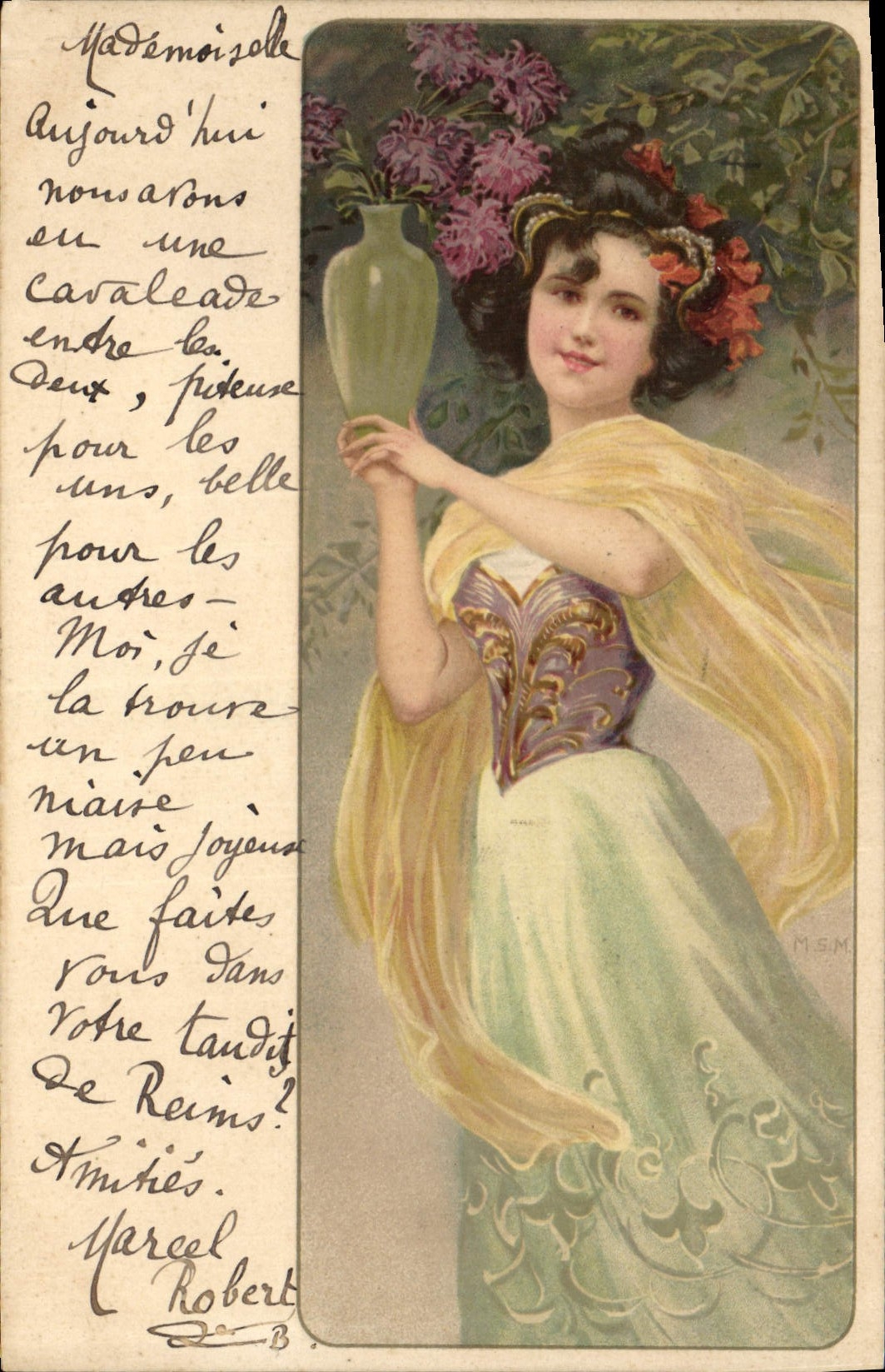 CPA Fantaisie Illustrateur Femme Vin 