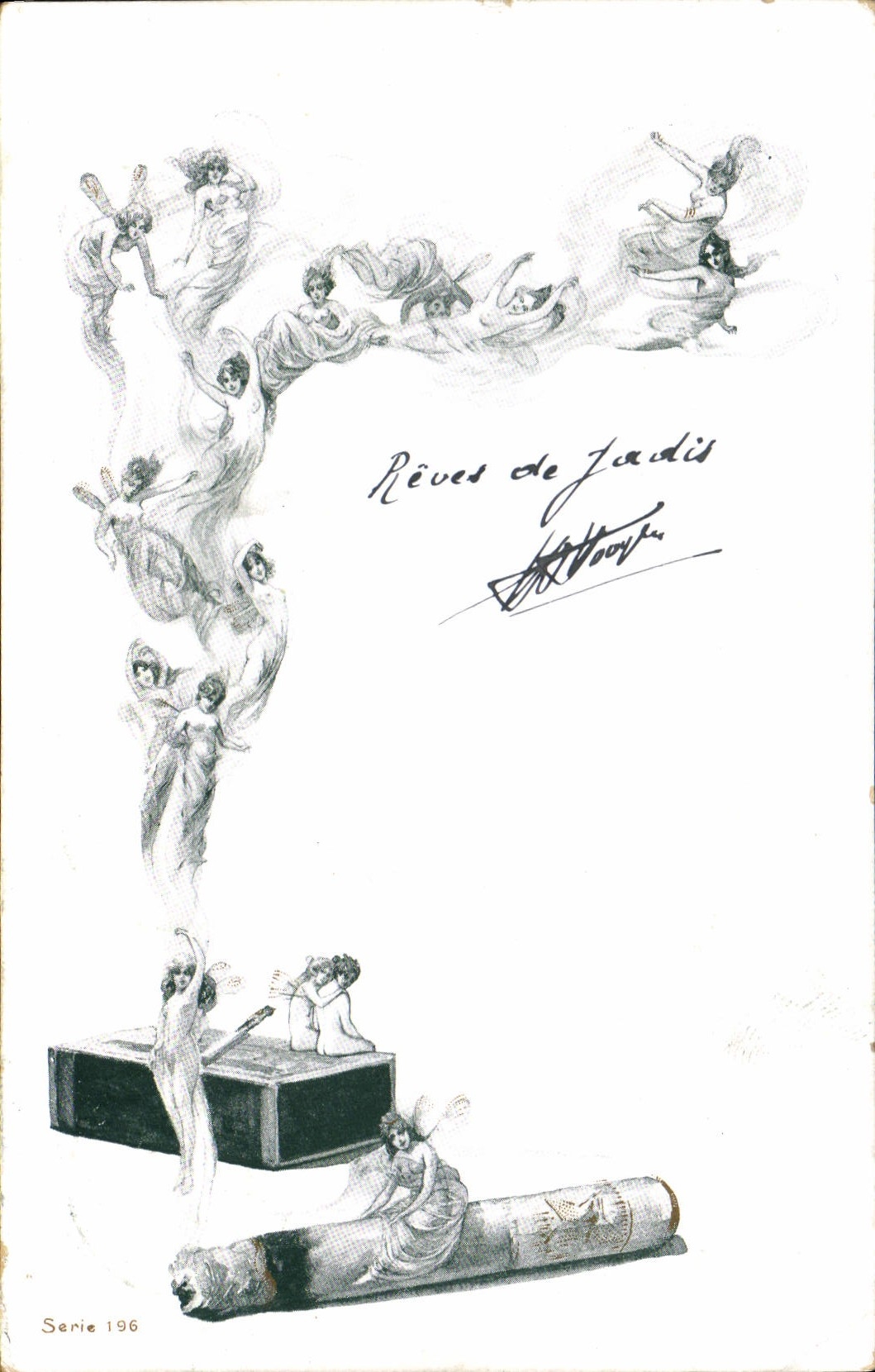 CPA Fantaisie Illustrateur Femmes Cigarette Tabac 