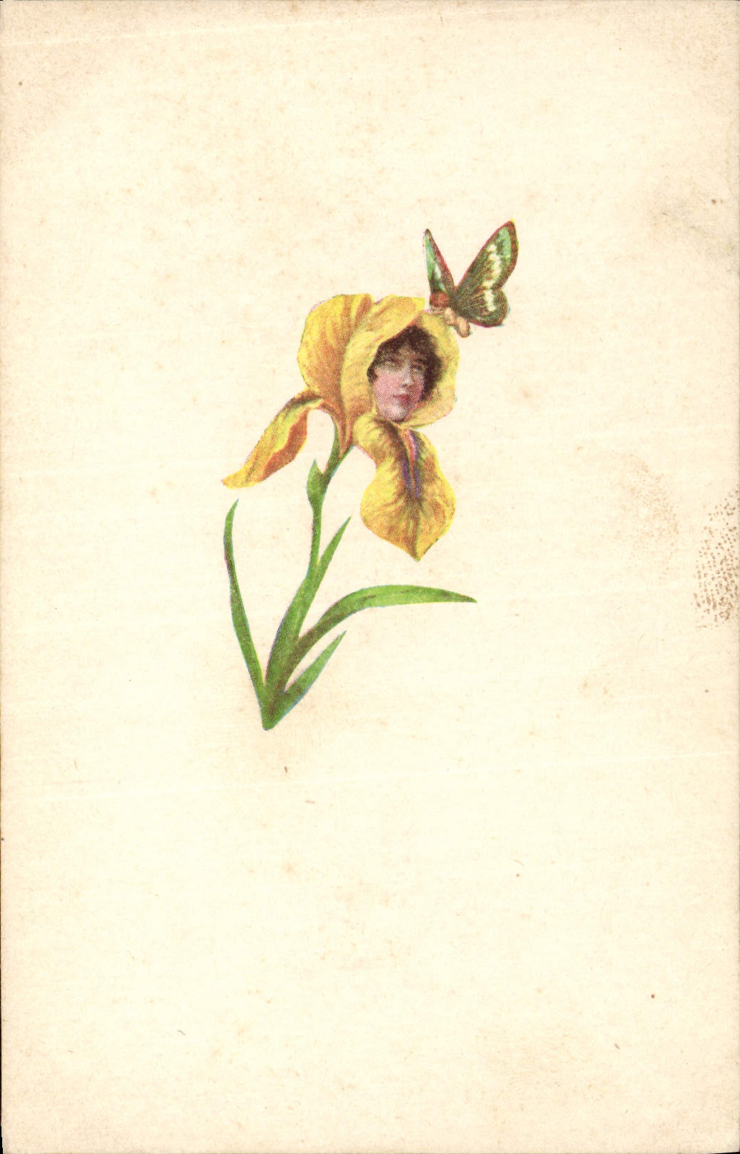 CPA Fantaisie Illustrateur Femme Papillon 