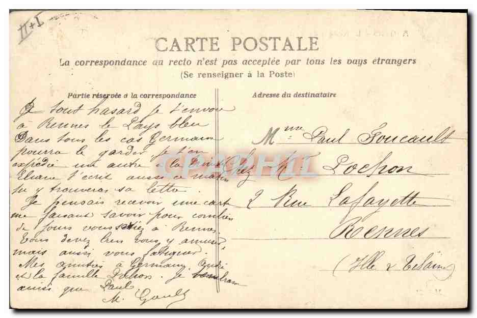 CPA Kiosque du Mail Angers  — Verso