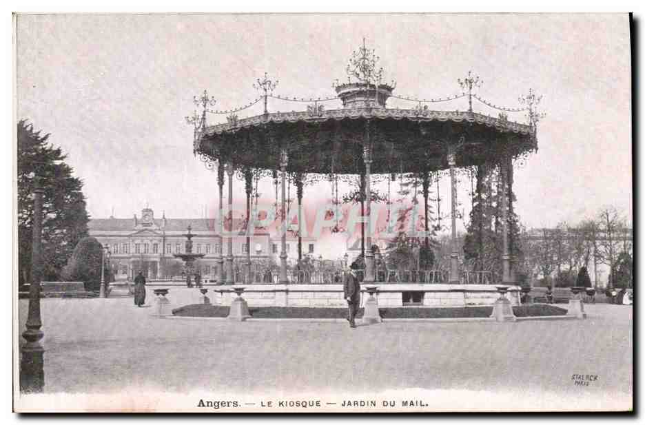 CPA Kiosque Jardin du Mail Angers 