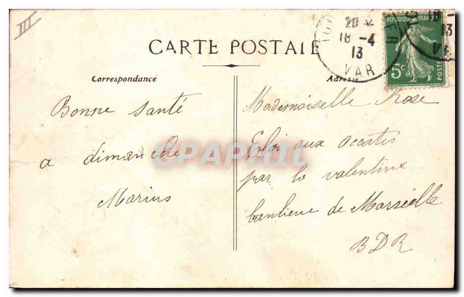 Toulon - Place d'Armes pendant la Musique — BC. n°333 — Verso