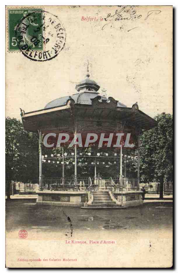 CPA Le Kiosque Place d'armes Belfort 