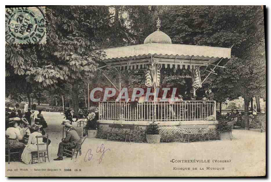 CPA Kiosque de la musique Contrexeville 