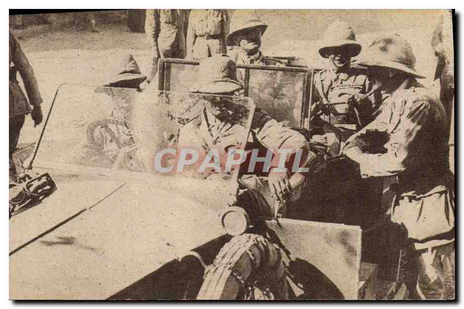 Soldiers in a military vehicle — Darras, Orient — Photograph by M. Guyot