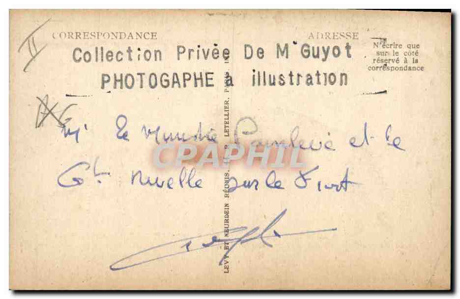 Group of men near a car — Private Collection of Mr. Guyot — Illustrated Photographer, Paris — Back