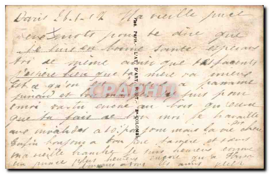 CPA Militaria Le pere La Victoire et ses allies Clemenceau  — Verso