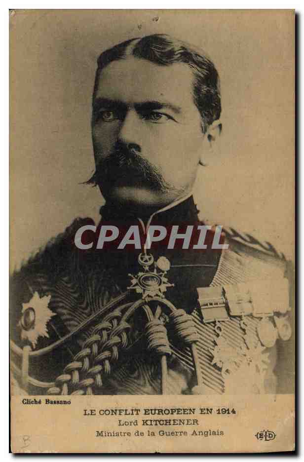 CPA Militaria Lord Kitchener Ministre de la guerre Anglais 