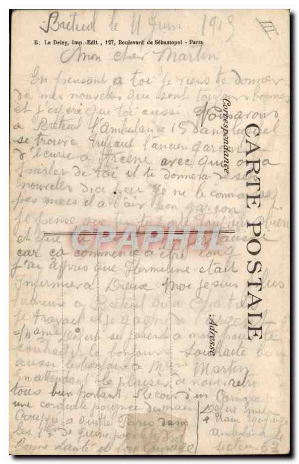 CPA Militaria Paris 22 avril Revue de la division territoriale par le general Galopin Le general passe la revue  — Verso
