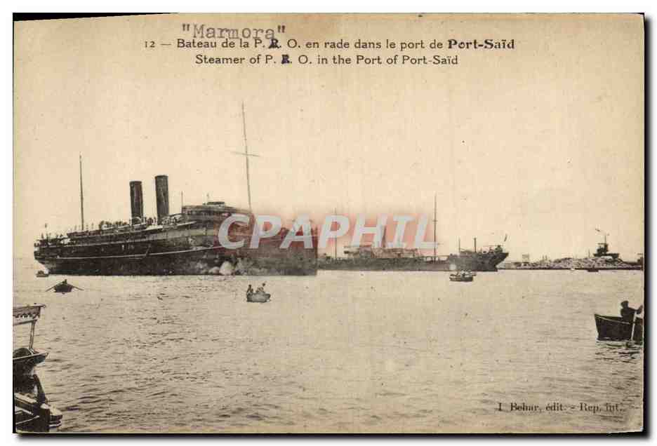 Bateau "Marmora" — Port-Saïd — I. Bohar, édit. - Rep. fut.
