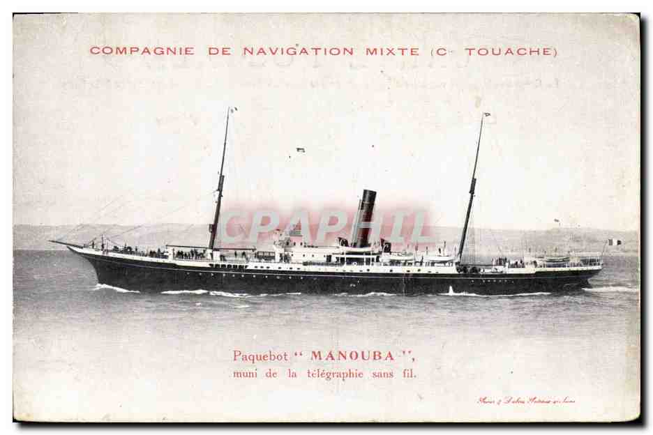 CPA Bateau Compagnie de Navigation mixte Cie Touache Paquebot Manouba