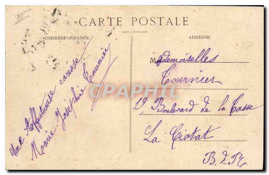 CPA Bateau Marseille Messageries Maritimes Le courrier de Chine et du Japon  — Verso