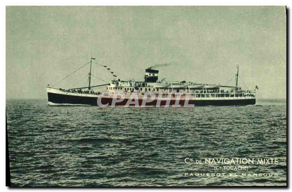 Paquebot El Mansour — Cie de Navigation Mixte (Cie Touache) — Braun & Cie, imp. Athèlise-Dornach