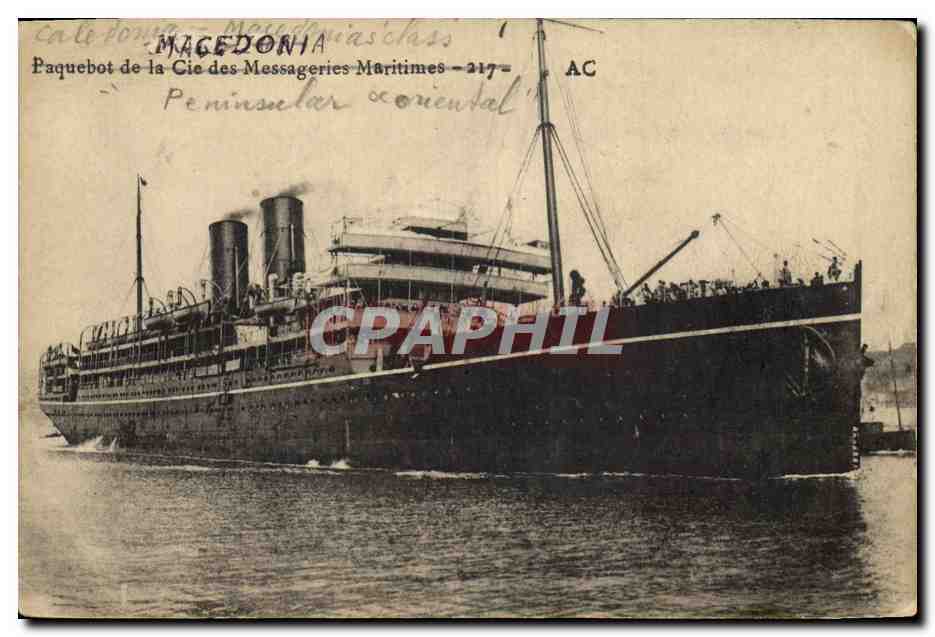 Paquebot MACEDONIA — Classe Macedonia — Cie des Messageries Maritimes — AC
