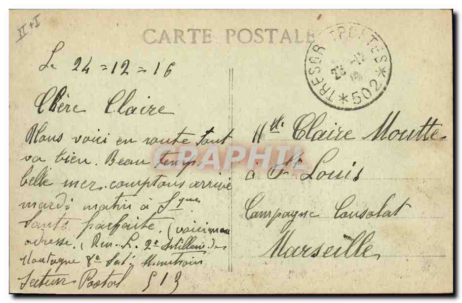 S.S. MUSTAPHA II — Croiseur Auxiliaire de 1er Rang en guerre 1914-1917 — Éditeur non identifié — Verso