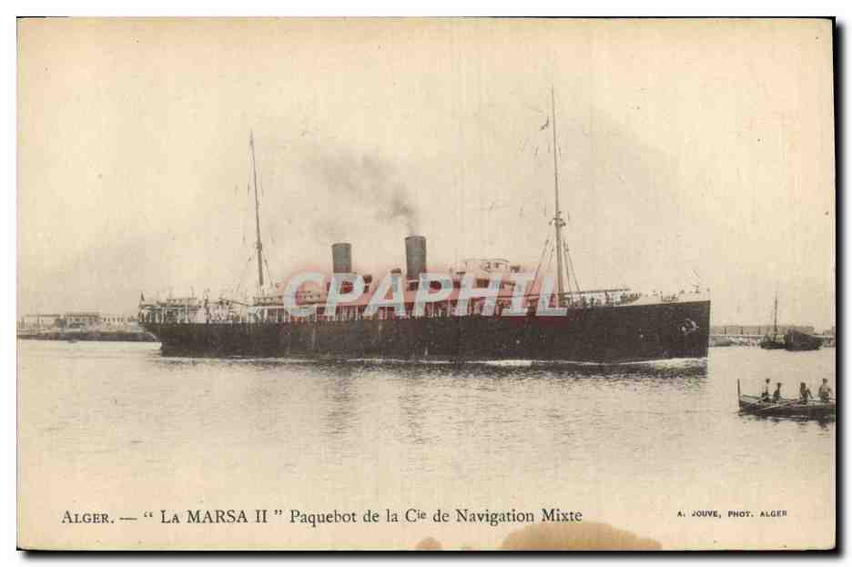 Alger — 'La Marsa II' paquebot de la Cie de Navigation Mixte — A. Jouve, Phot. Alger