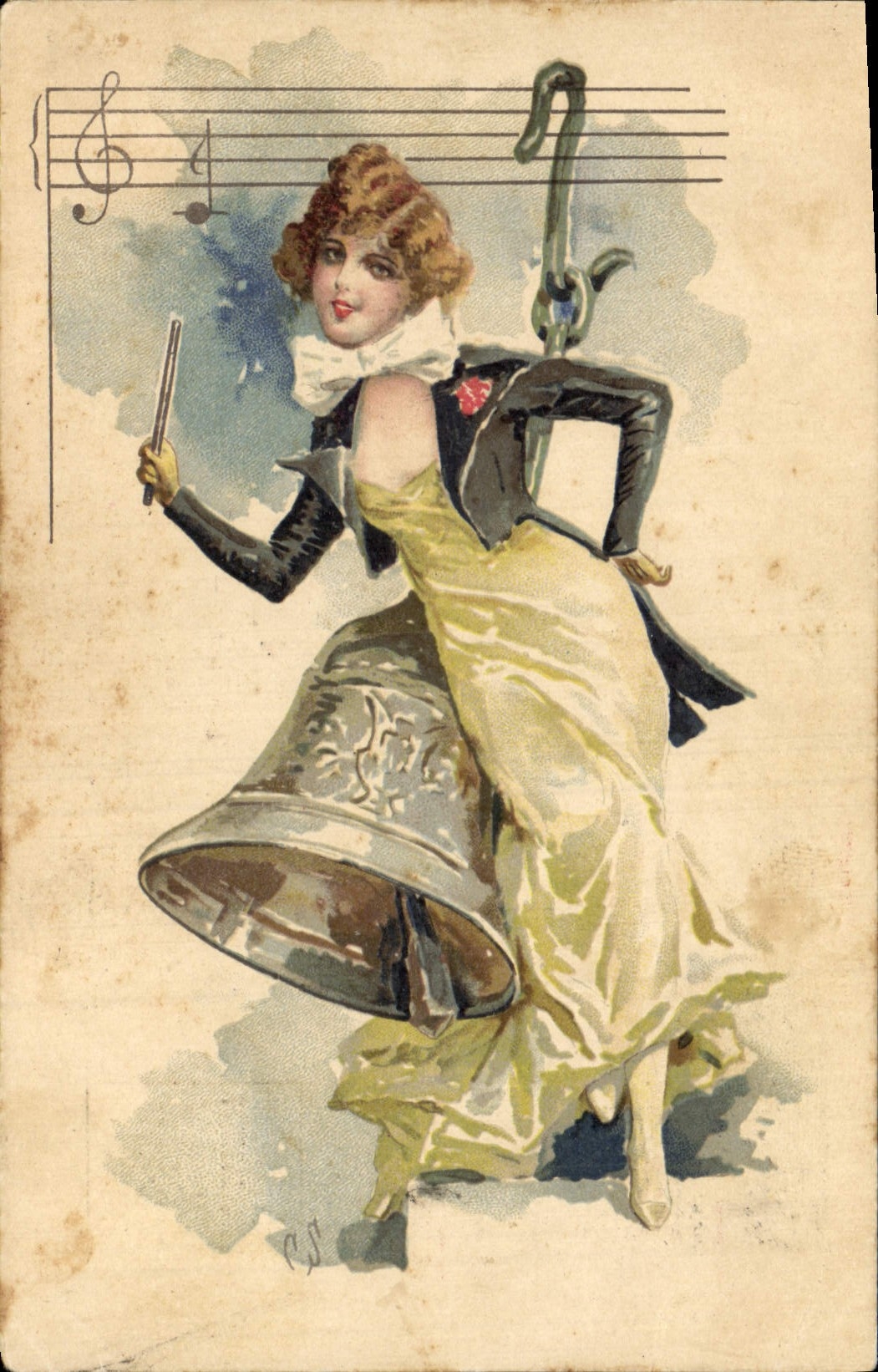 CPA Cloche Femme