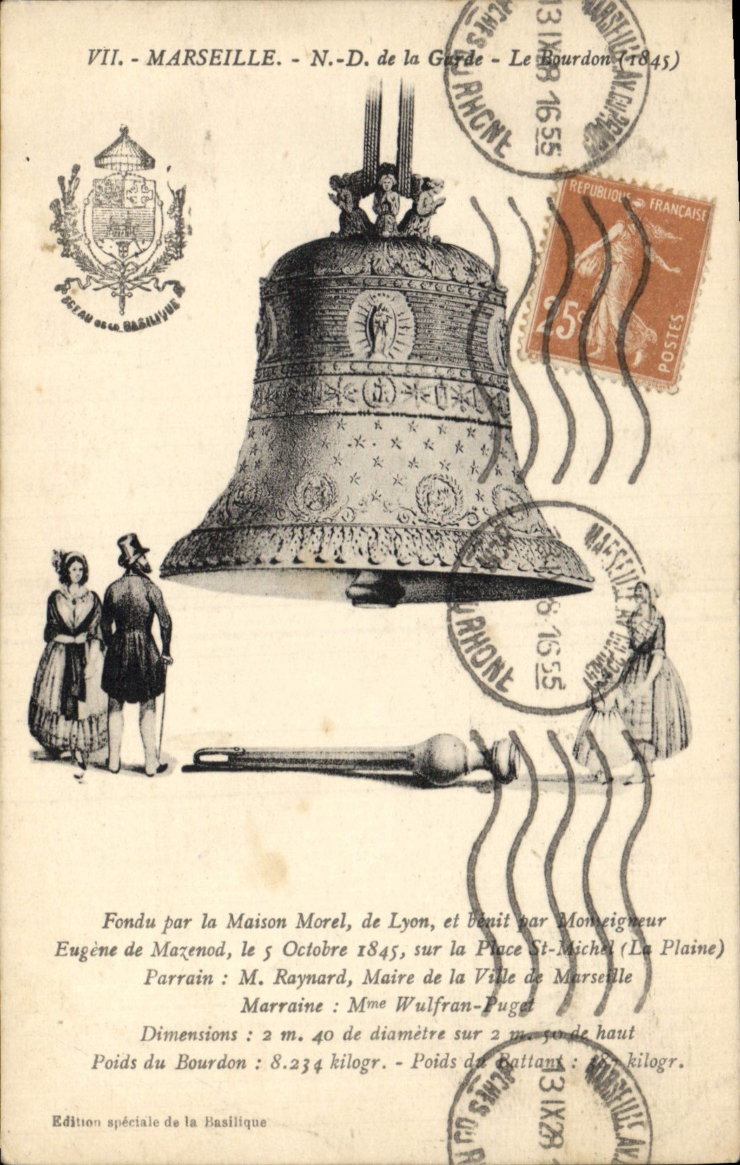 CPA Cloche Marseille ND de la Garde Le Bourdon 