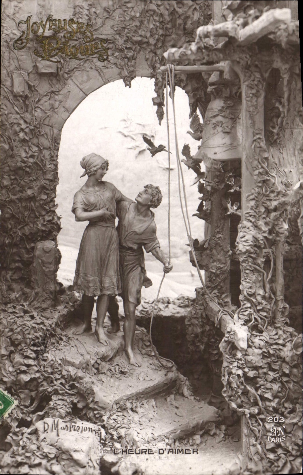 CPA Cloche L'heure d'aimer 