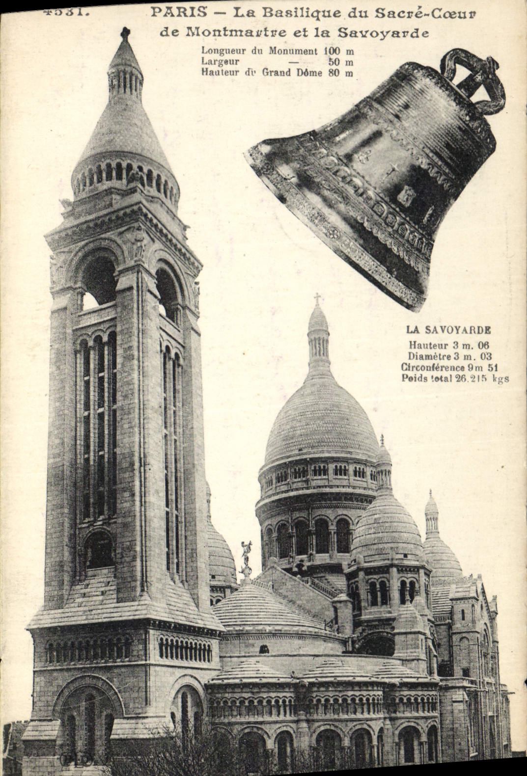 CPA Cloche Paris La basilique du Sacre Coeur de Montmartre et la Savoyarde 