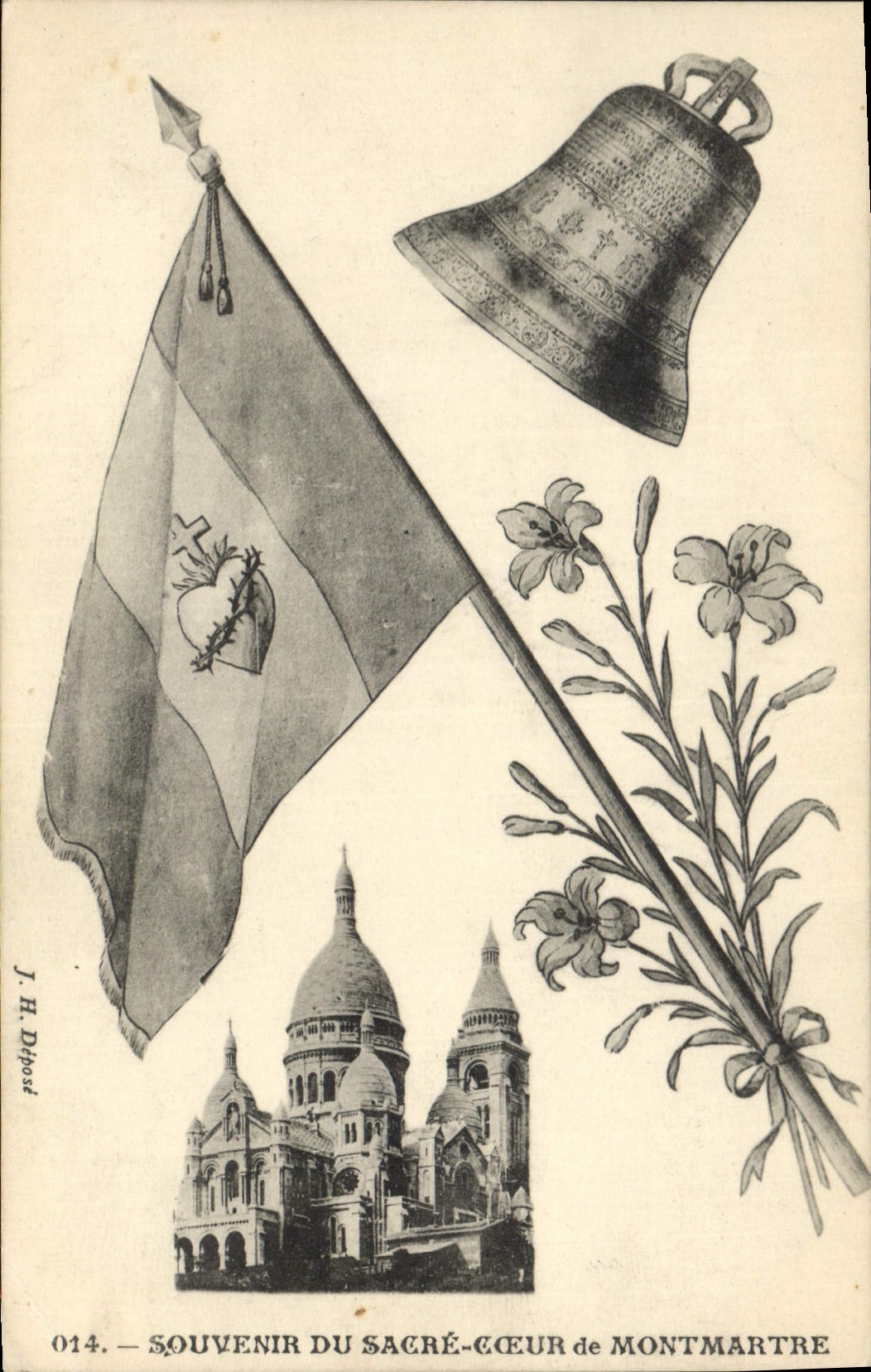 CPA Cloche Souvenir du Sacre Coeur de Montmatre Paris 