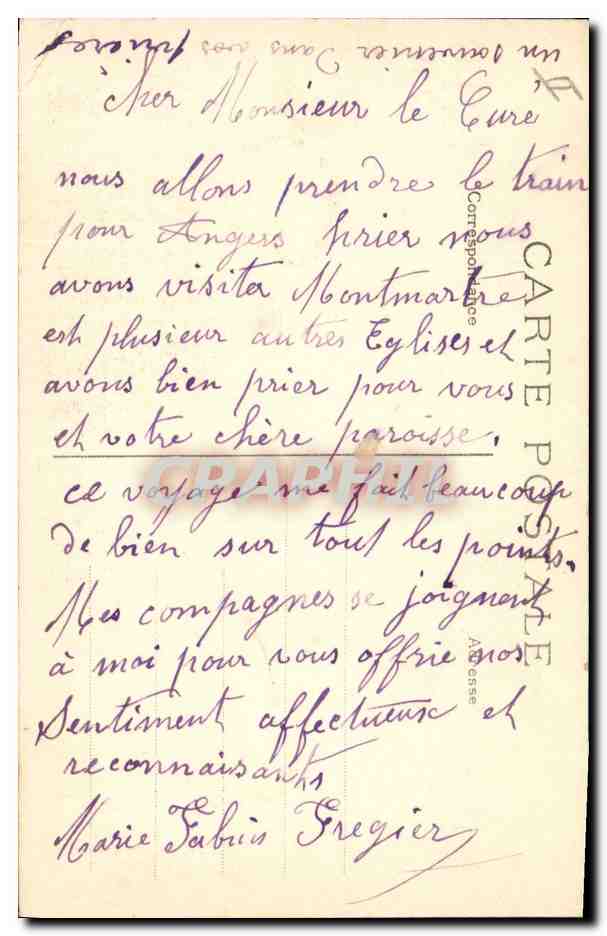 CPA Cloche Souvenir du Sacre Coeur de Montmatre Paris  — Verso
