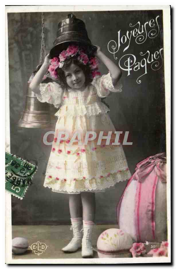 CPA Cloche Enfant Paques 