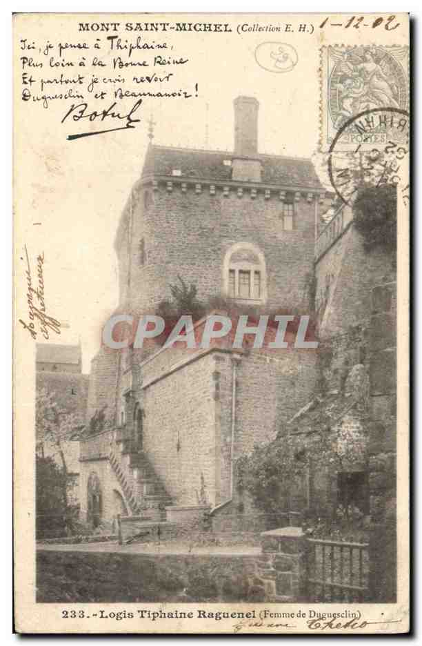 CPA Folklore Botrel Logis Tiphaine Raguenel Femme de Duguesclin Mont Saint Michel 
