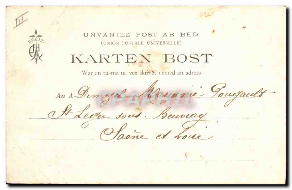 CPA Folklore Botrel Logis Tiphaine Raguenel Femme de Duguesclin Mont Saint Michel  — Verso