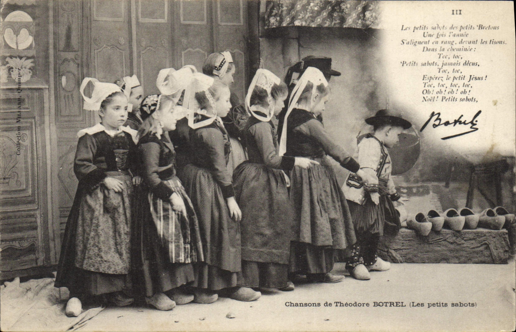 CPA Folklore Les chansons de Botrel Les petits sabots 