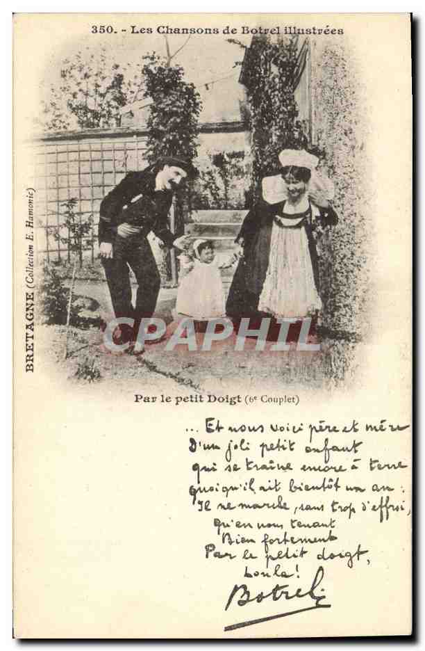 CPA Folklore Les chansons de Botrel Par le petit doigt 