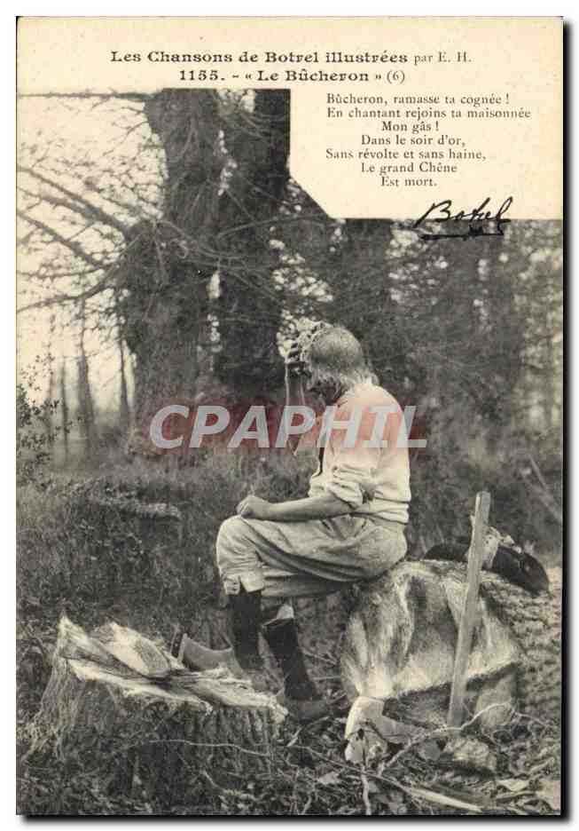 CPA Folklore Les chansons de Botrel Le bucheron 