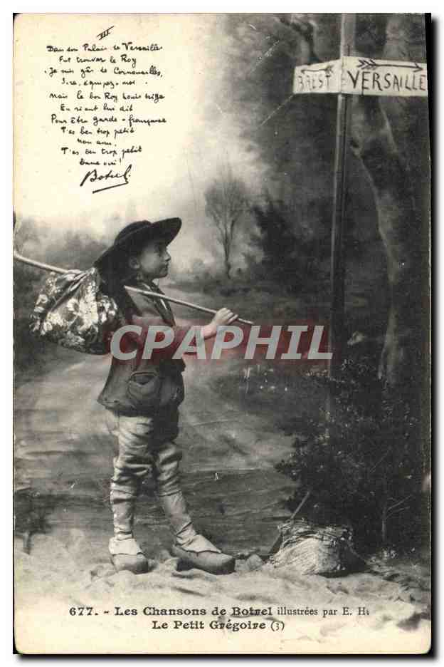 CPA Folklore Les chansons de Botrel Le Petit Gregoire 