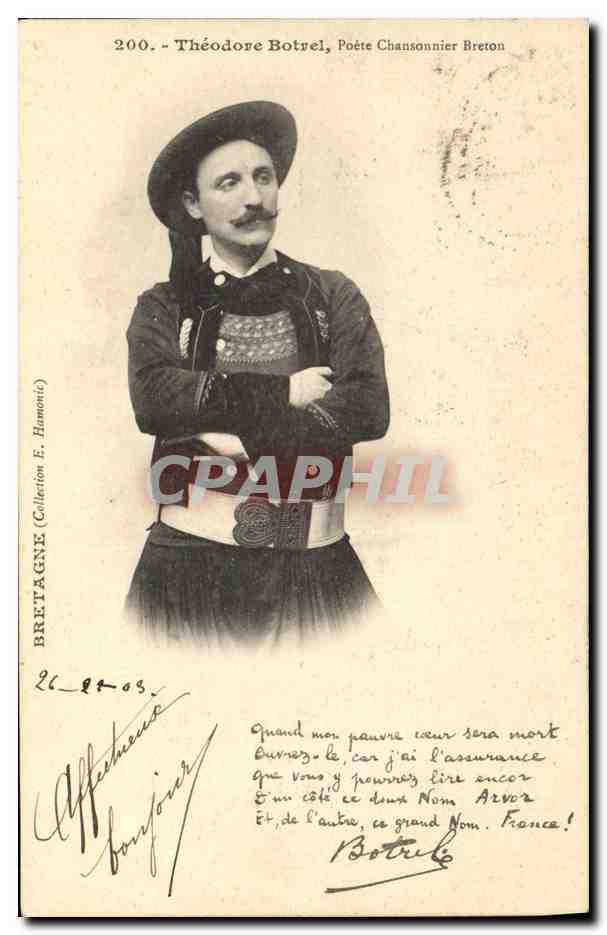 CPA Folklore Theodore Botrel Poete chansonnier Breton 