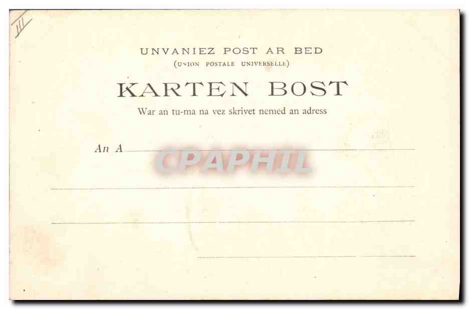 CPA Folklore Bretagne Cimetiere breton  — Verso