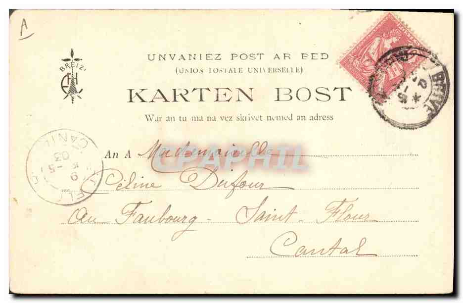 CPA Folklore Theodore Botrel  — Verso