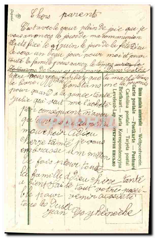 CPA Fantaisie Fleurs  — Verso