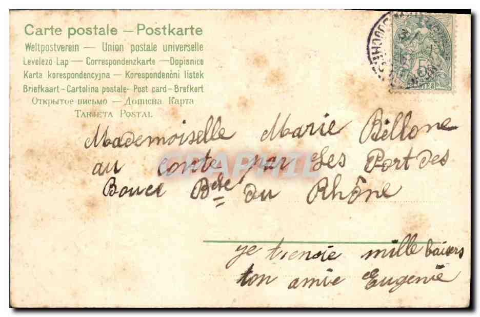 CPA Fantaisie Fleurs Trefles  — Verso