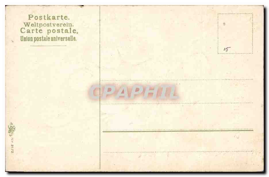 Bouquet de saule — Félicitations de printemps — Postkarte. Weltpostverein. Carte postale. Union postale universelle. N° 2172 — Rückseite