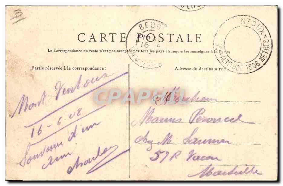 Mont Ventoux — Halte de la Grave — Rendez-vous de Chasse — La Fontaine (Altitude 1,515 mètres 50) — Reverso
