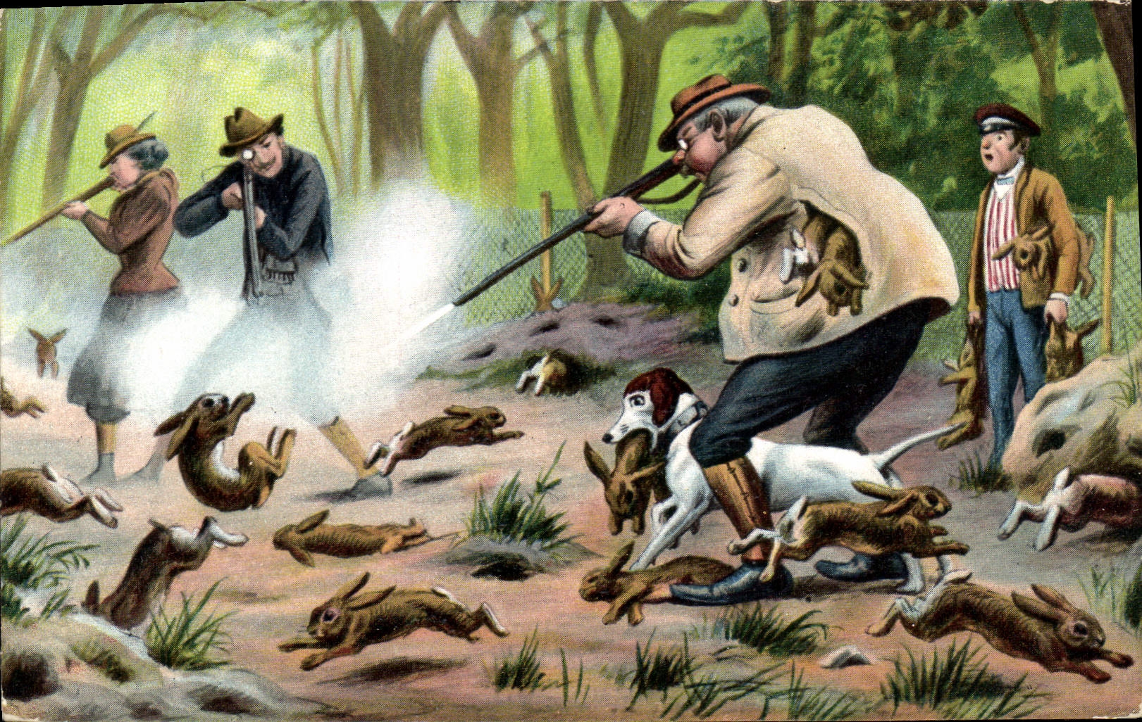 Chasse aux lapins — scène animée — série 1194