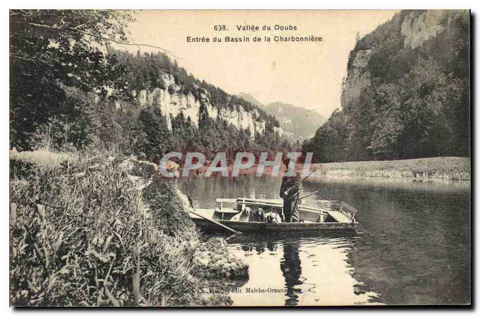 Entrée du Bassin de la Charbonnière — Vallée du Doubs — Éditeur Ch. Elmont, Maiche-Ornans, n° 638