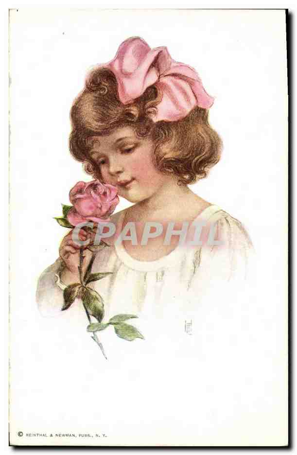 CPA Fantaisie Illustrateur Enfant Rose 