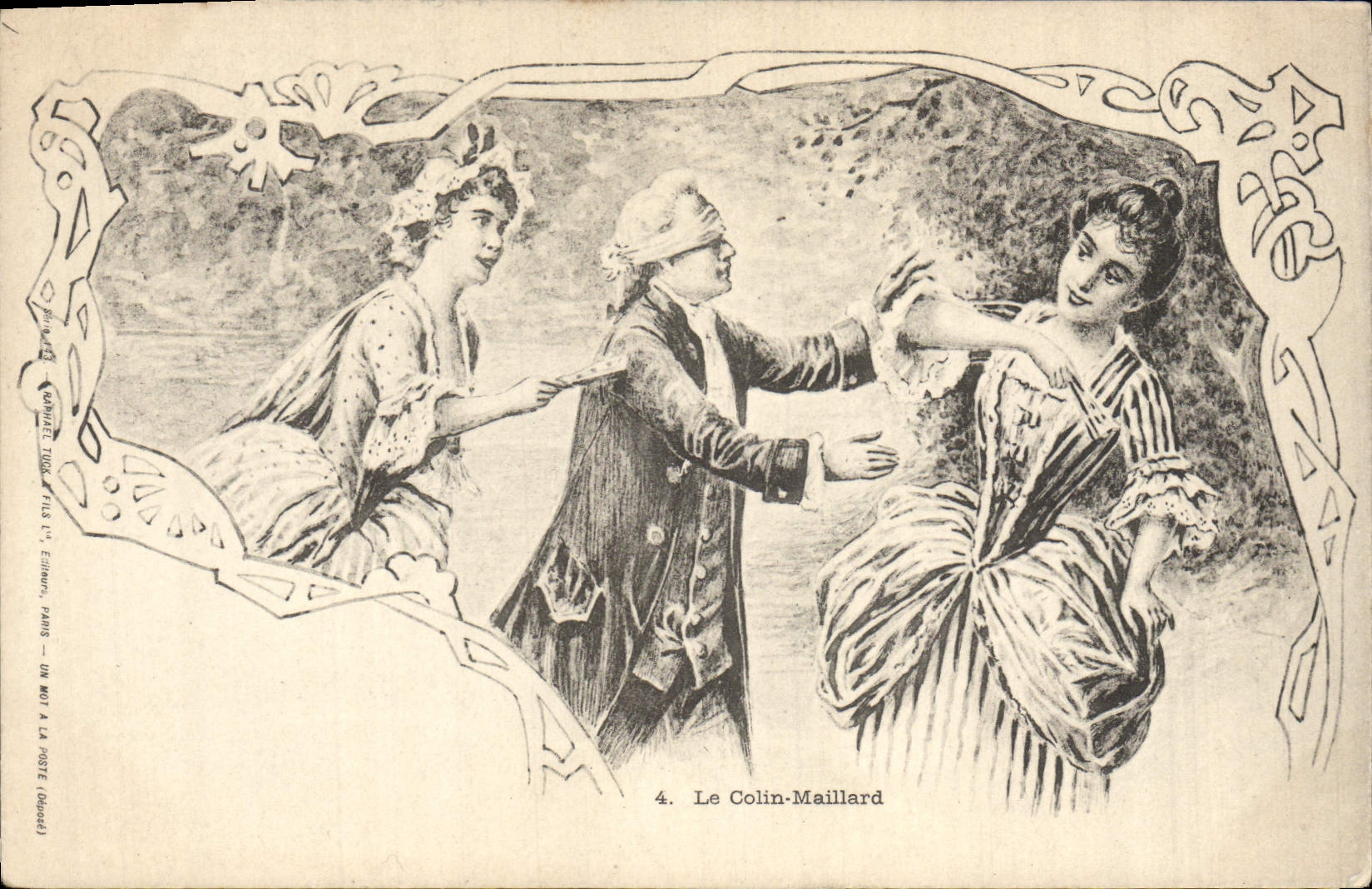 CPA Fantaisie Illustrateur Femmes Le Colin maillard 