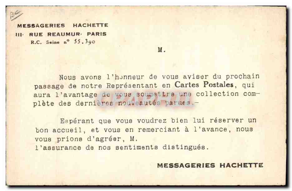 CPA Fantaisie Illustrateur Enfant Messageries Hachette Rue Reaumur Paris  — Verso