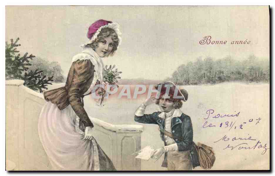 CPA Fantaisie Illustrateur Femme Enfant 