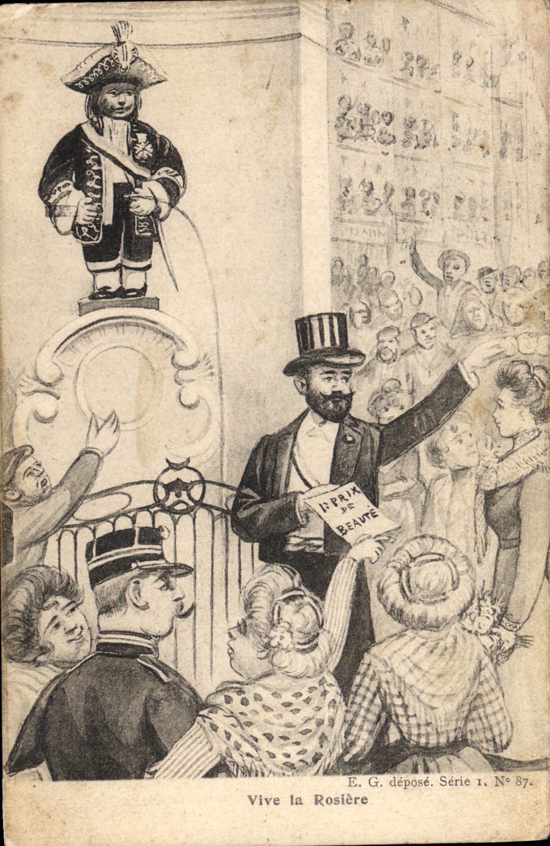 CPA Fantaisie Illustrateur Vive la Rosiere Manneken Pis 