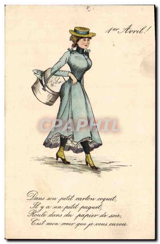 CPA Fantaisie Illustrateur Femme 1er Avril 